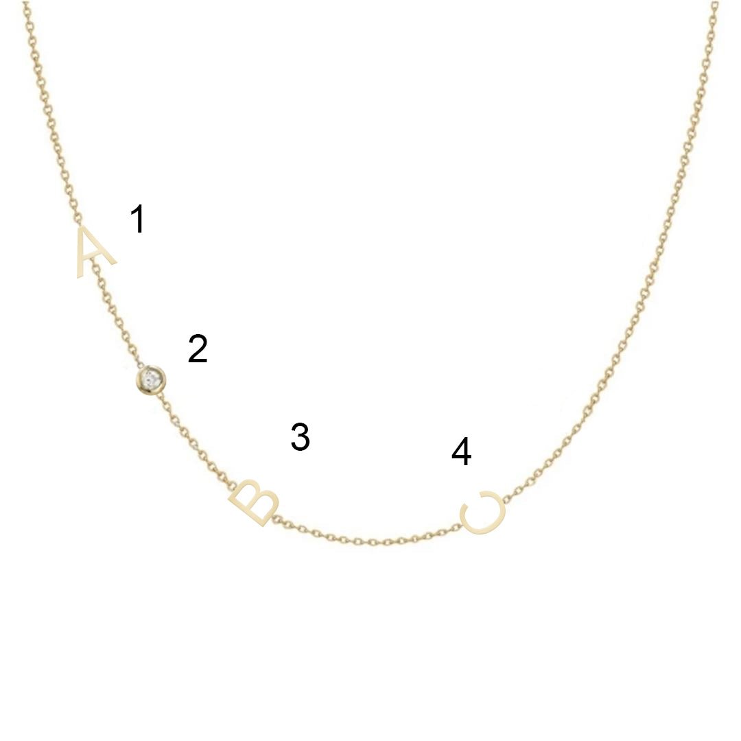 Sideways Pave Letter Necklace