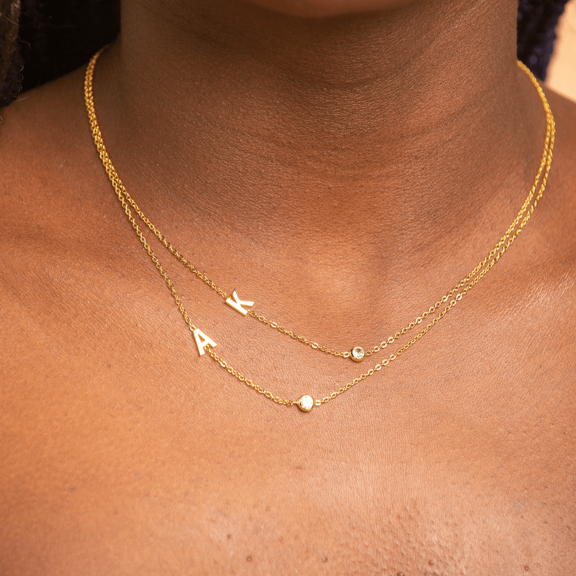 Sideways Pave Letter Necklace