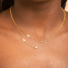 Sideways Pave Letter Necklace