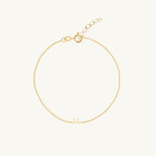 Sideways Single Initial Letter Bracelet