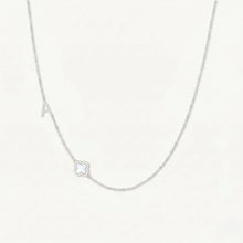 Sideways Single Initial Letter Clover MOP Necklace