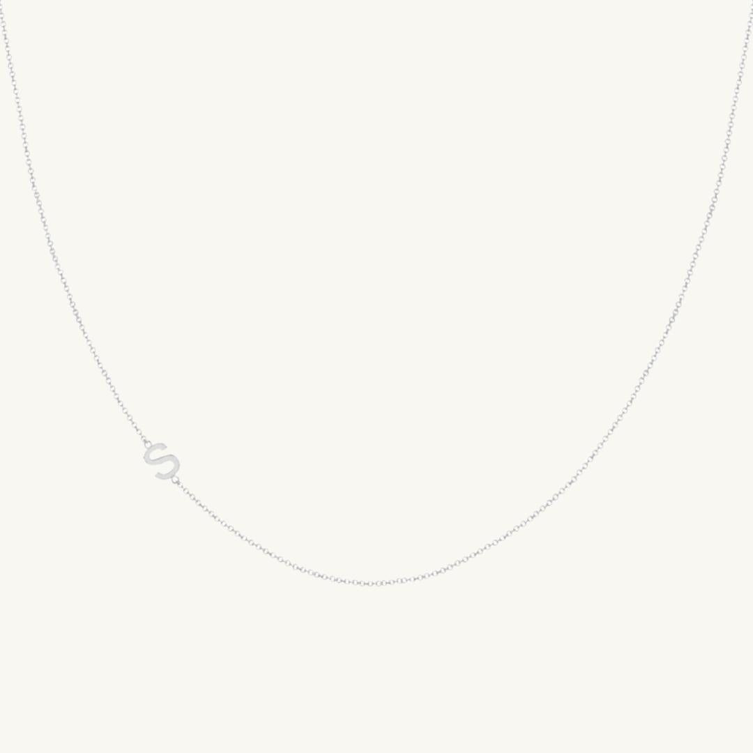 Sideways Single Initial Letter Necklace