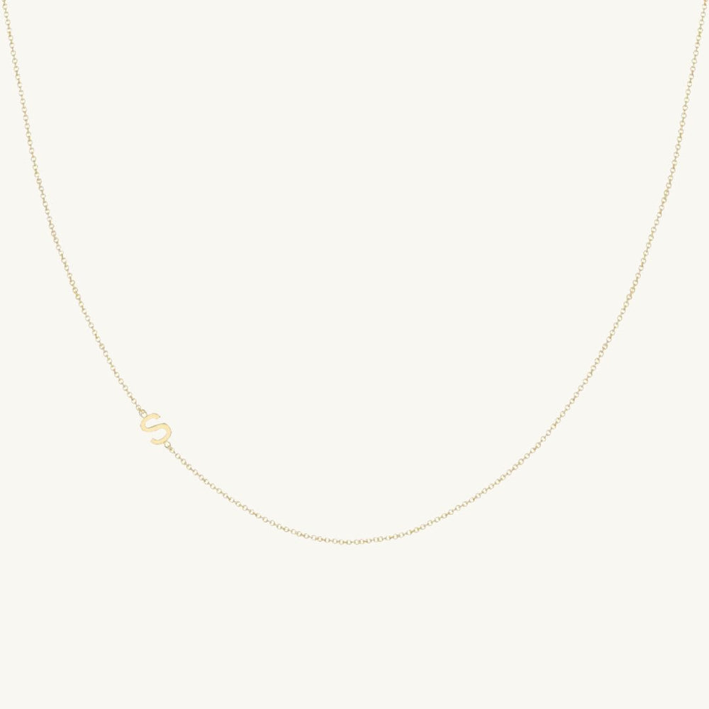 Sideways Single Initial Letter Necklace