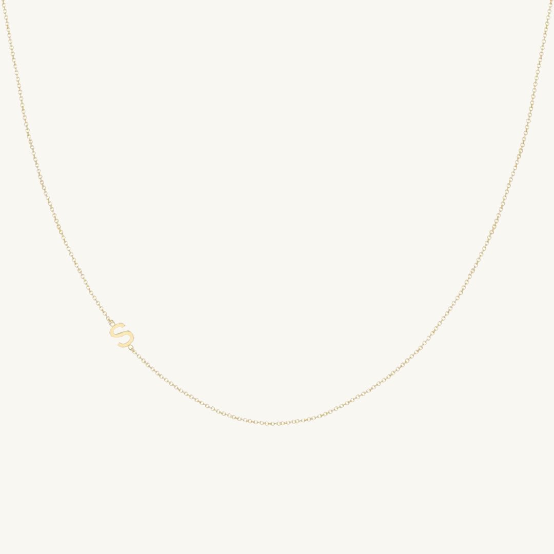 Sideways Single Initial Letter Necklace