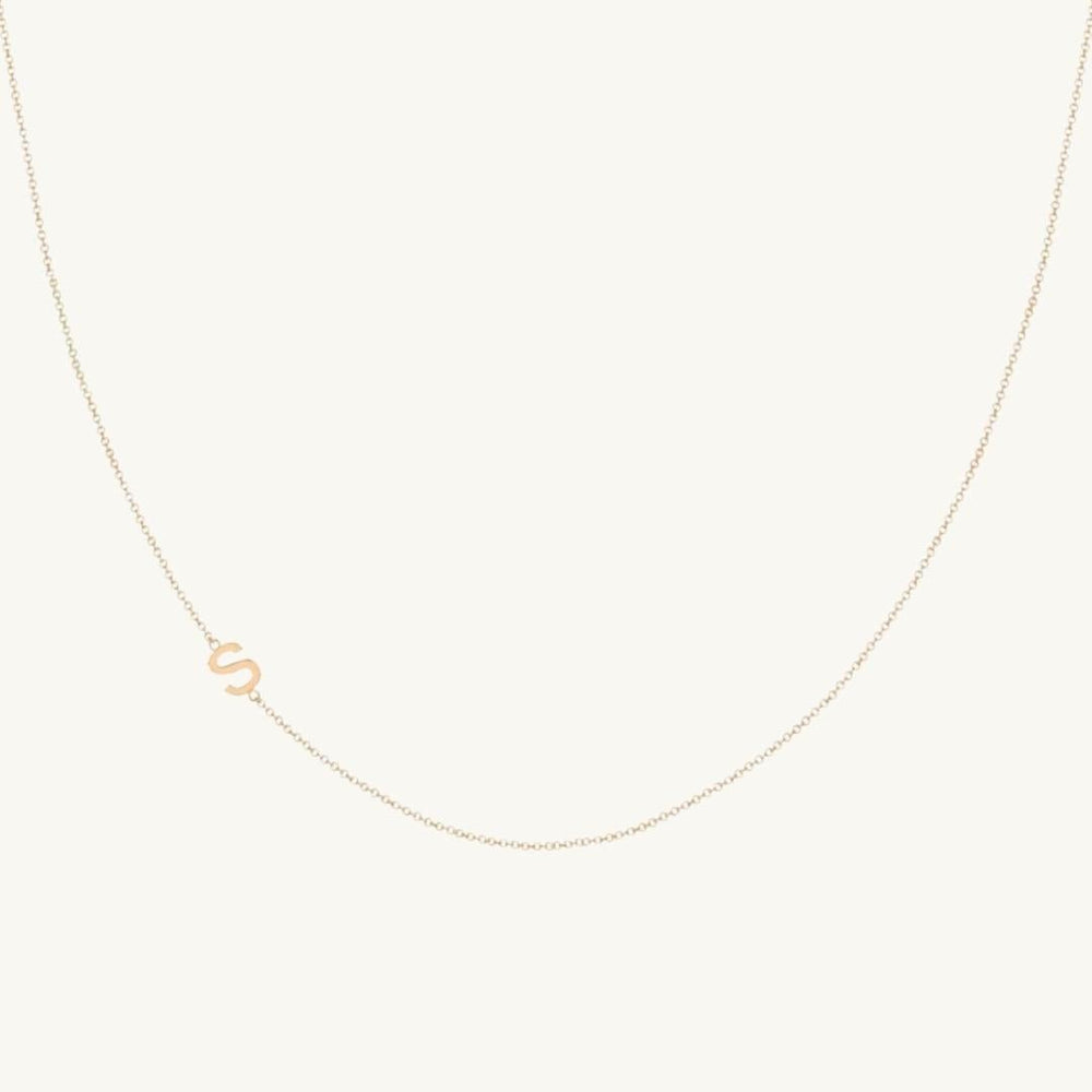 Sideways Single Initial Letter Necklace