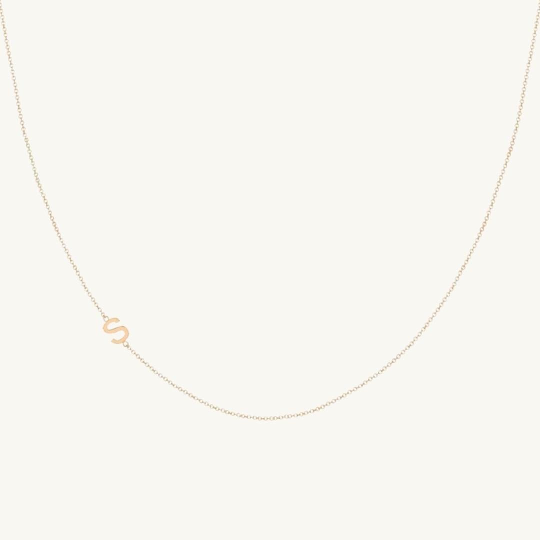 Sideways Single Initial Letter Necklace