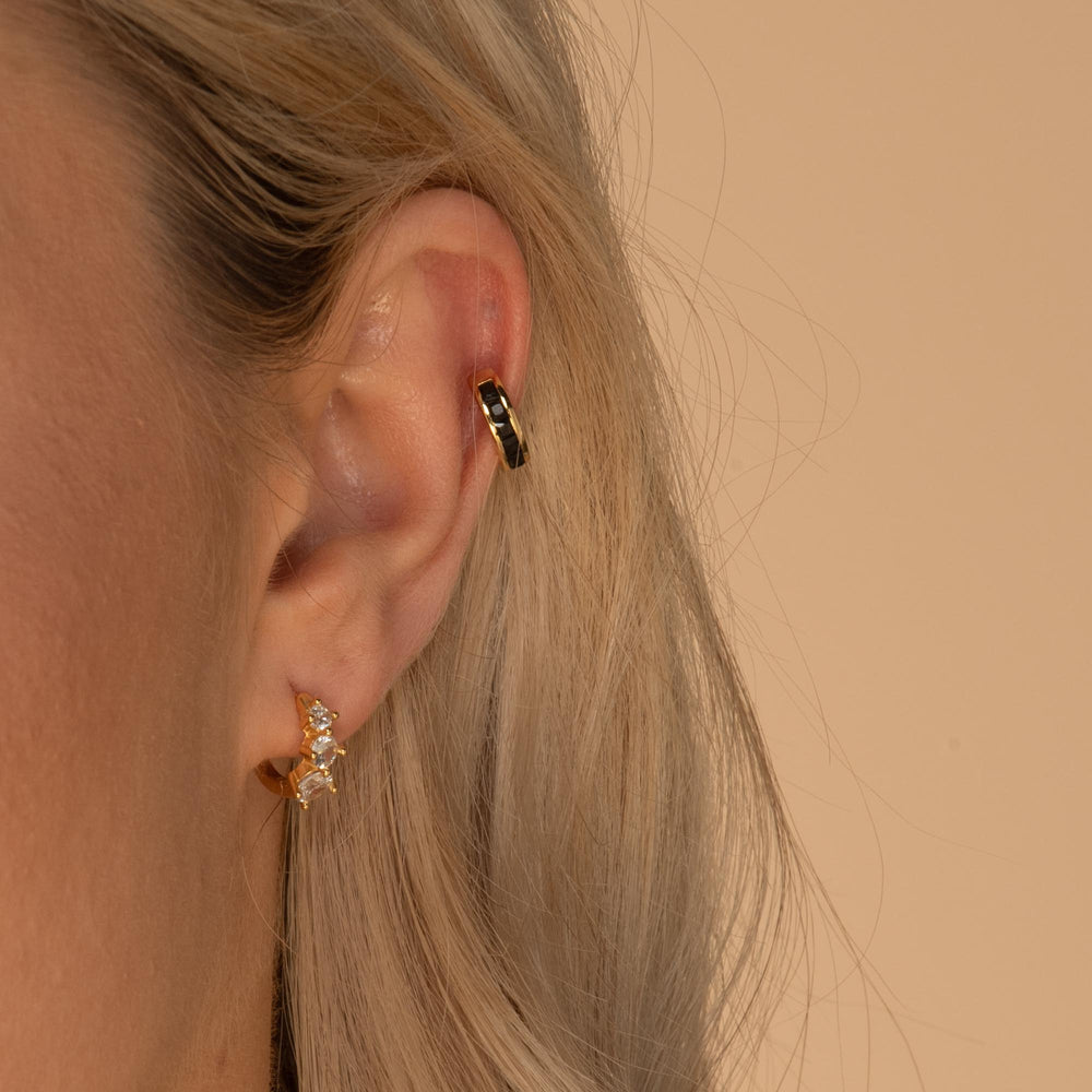 Single Black Sapphire Ear Cuff