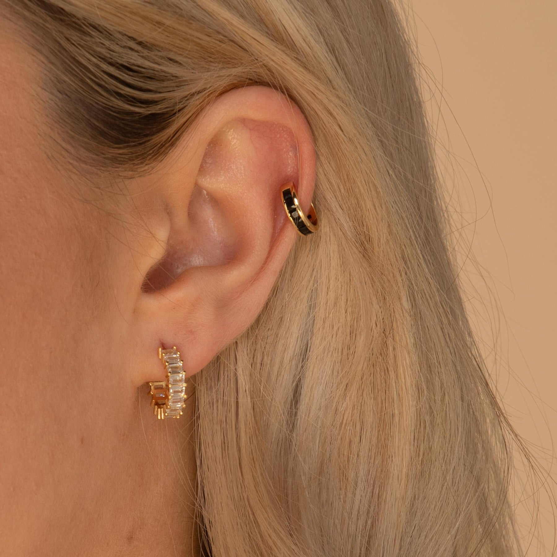 Single Black Sapphire Ear Cuff