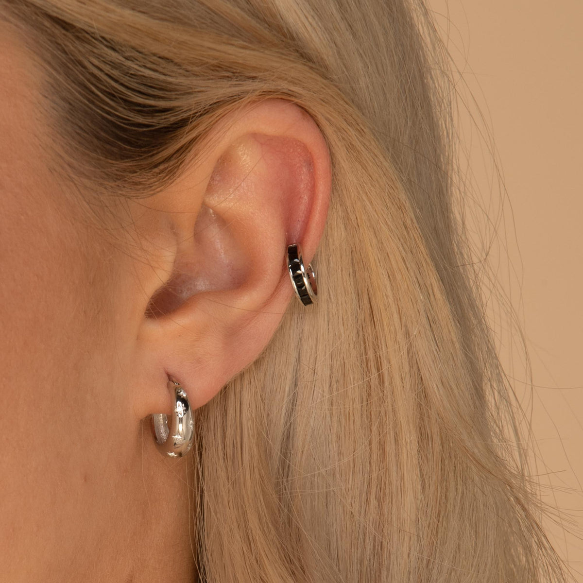 Single Black Sapphire Ear Cuff