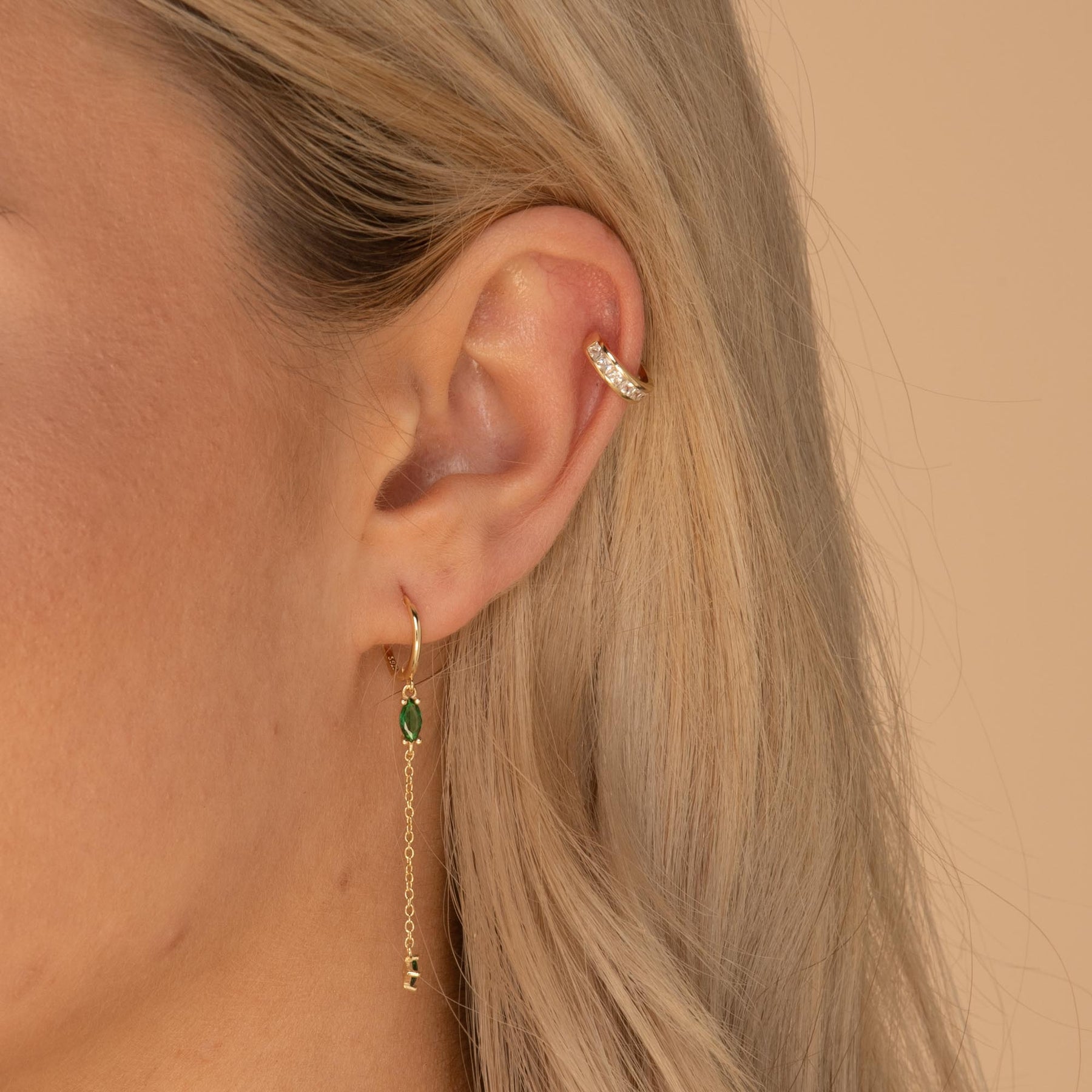 Single Sapphire Ear Cuff