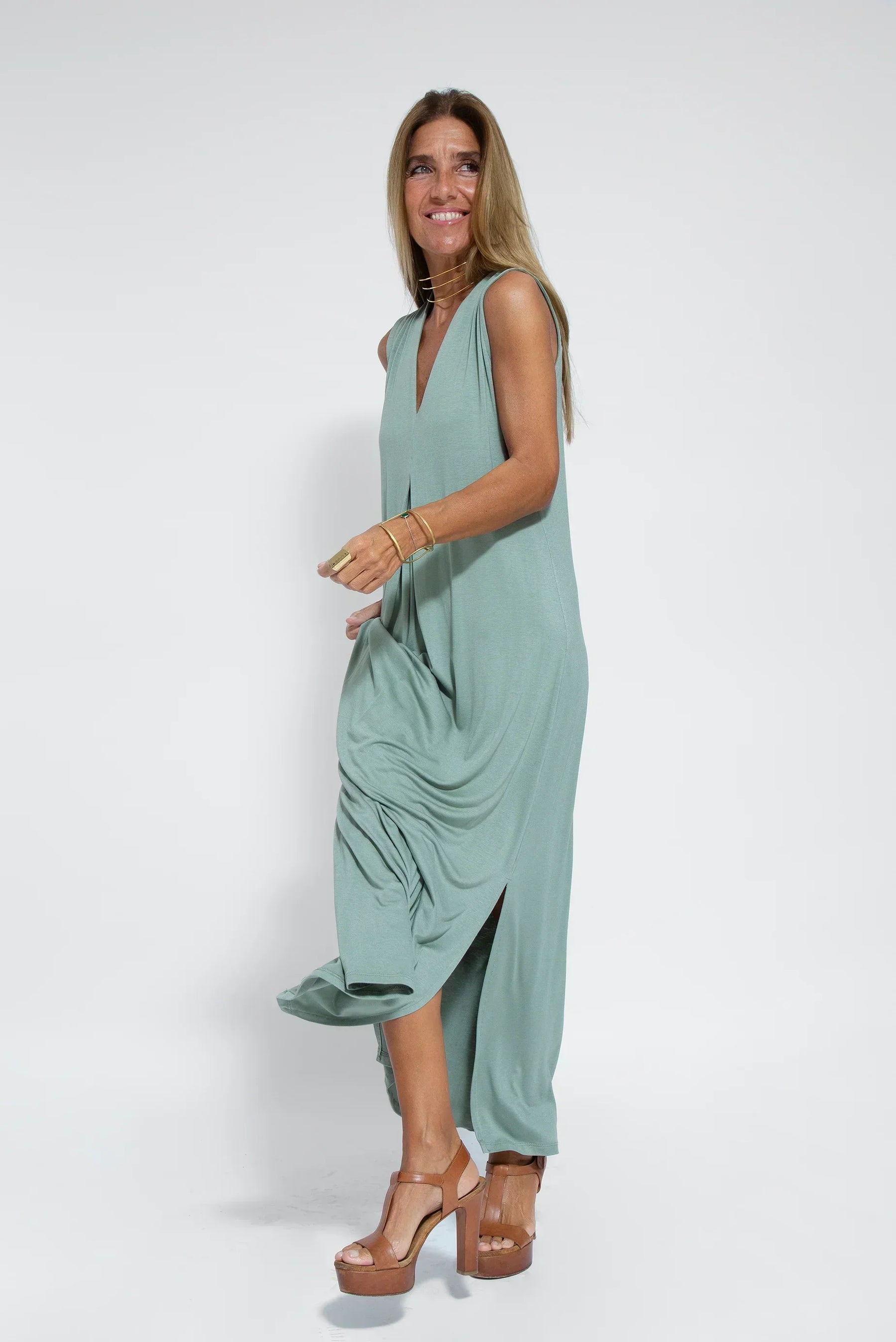 Ensemble Femme Ayania – Elegant Cotton Dress and Cardigan with Flattering Cut & Sheath Effect