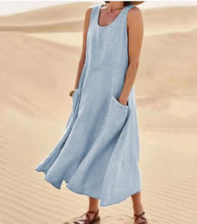 Elise Cotton Dress Woman – Soft, Breathable & Practical Pockets for Daily Comfort