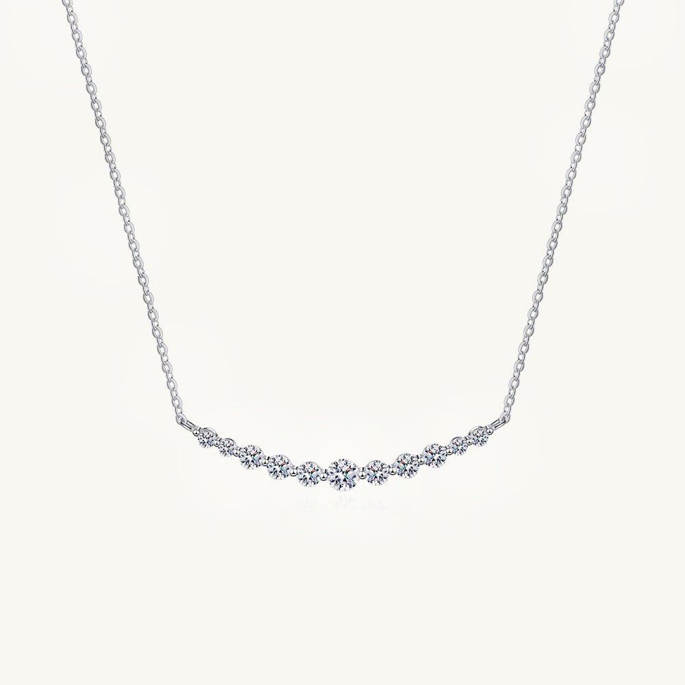 Smile Curved Bar Moissanite Necklace 0.3Carat