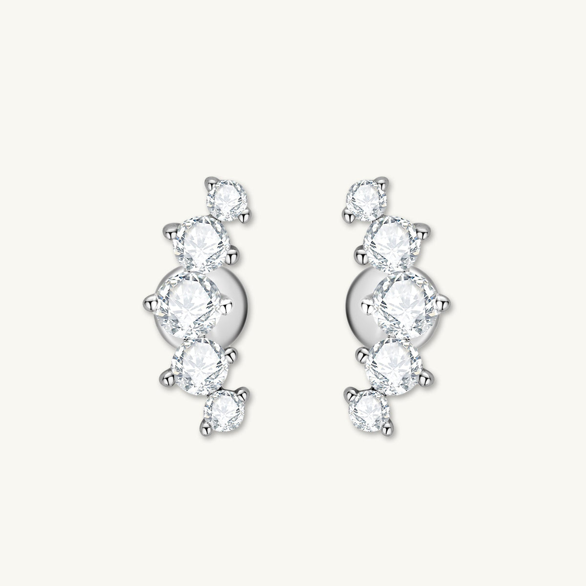 Smile Solitaire Moissanite Stud Earrings