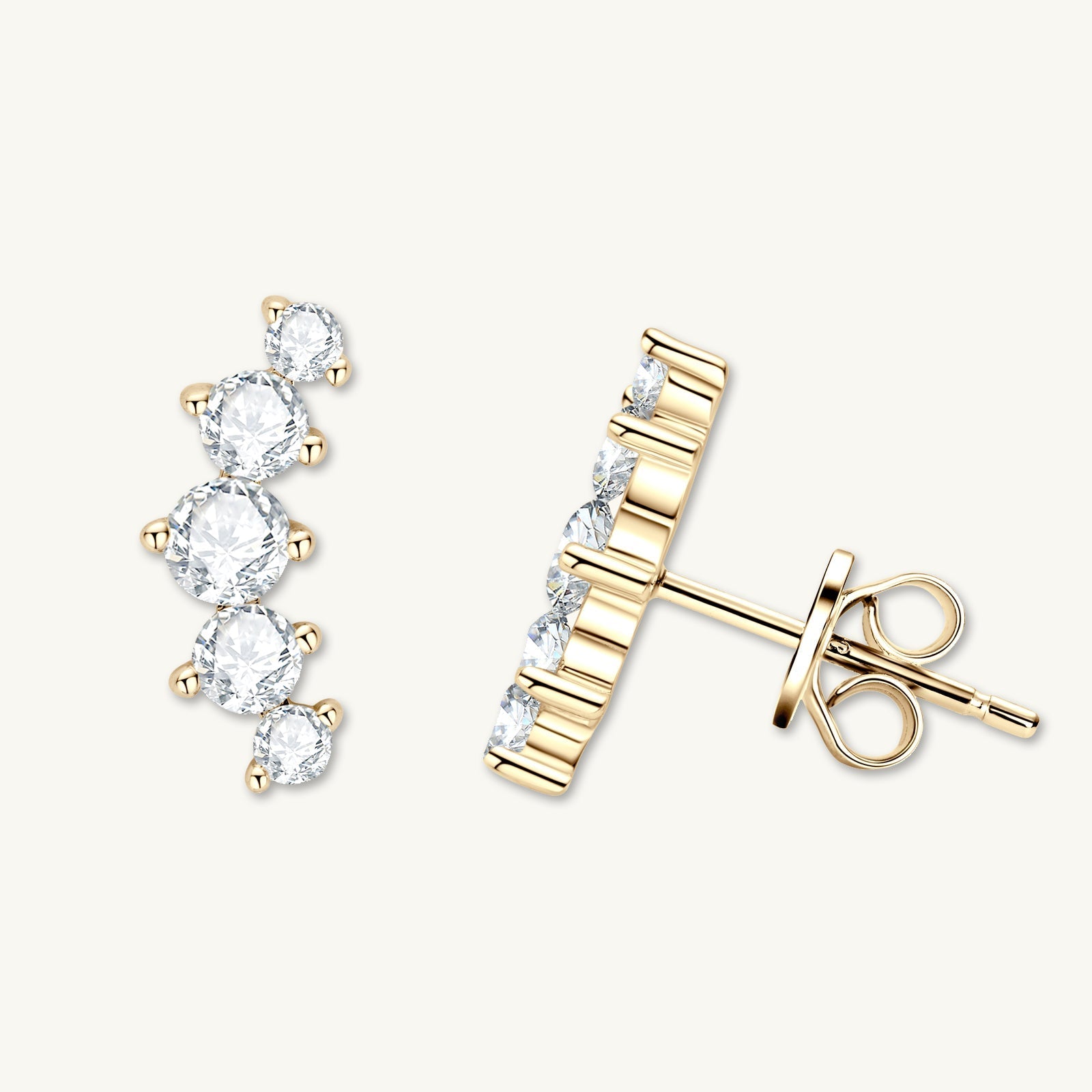 Smile Solitaire Moissanite Stud Earrings