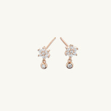 Snowflake Sapphire Drop Stud Earrings