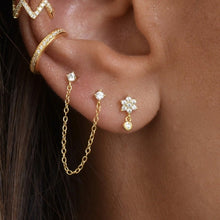 Snowflake Sapphire Drop Stud Earrings