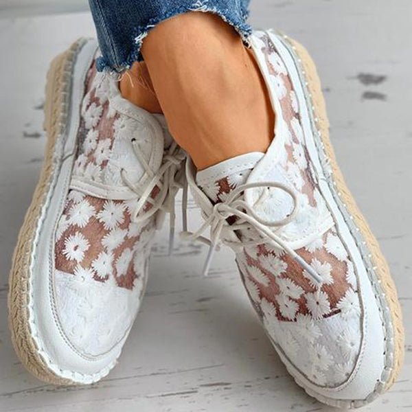 Stephanie Women's Shoes – Comfortable Loafers with Floral Embroidery & Sturdy Sole