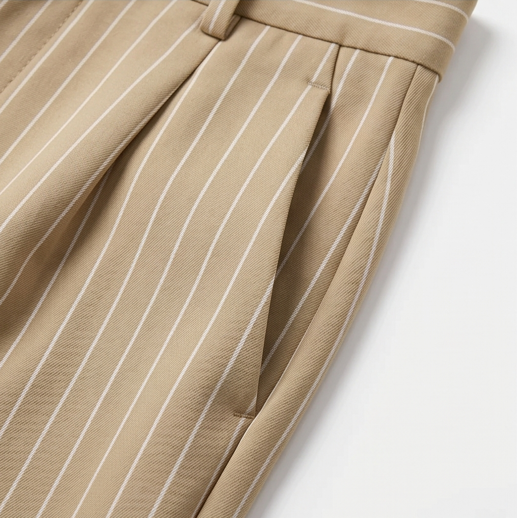 Solène High-Waisted Striped Wide-Leg Trousers for Effortless Polish