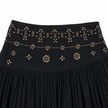 Soléra – High Waist A-Line Boho Maxi Skirt for Women