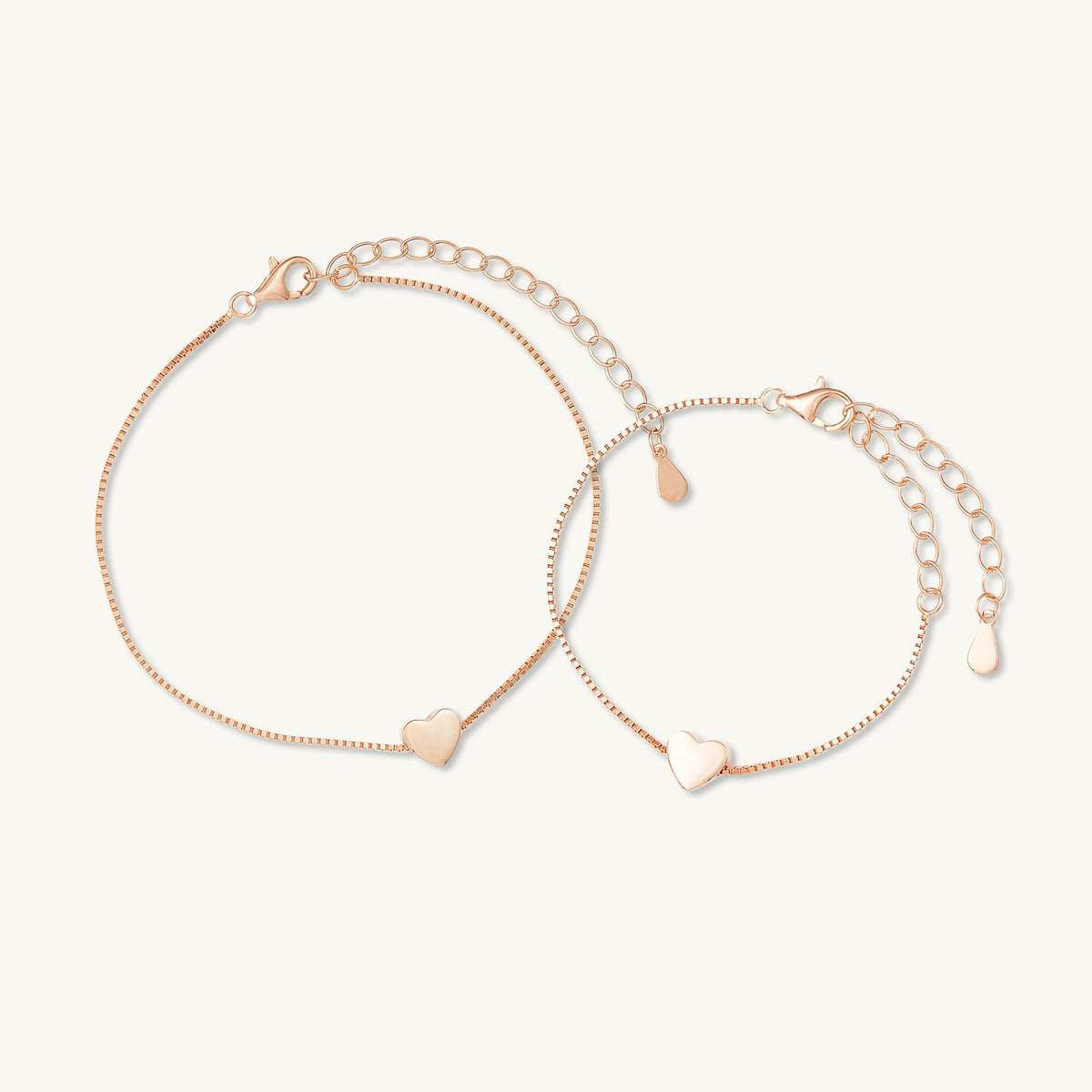 Solid Heart Chain Bracelet - Mum & Me Set