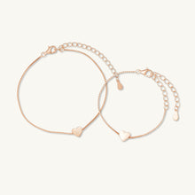 Solid Heart Chain Bracelet - Mum & Me Set