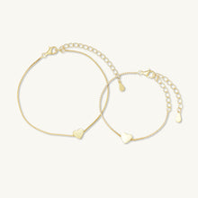 Solid Heart Chain Bracelet - Mum & Me Set