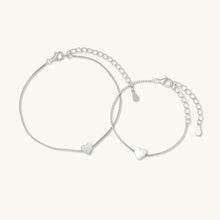 Solid Heart Chain Bracelet - Mum & Me Set