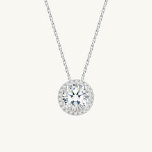 Solitaire Halo Moissanite Necklace 1 Carat