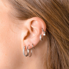 Solitaire Hoop Huggie Earrings