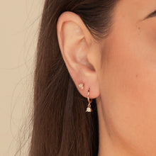 Solitaire Hoop Huggie Earrings