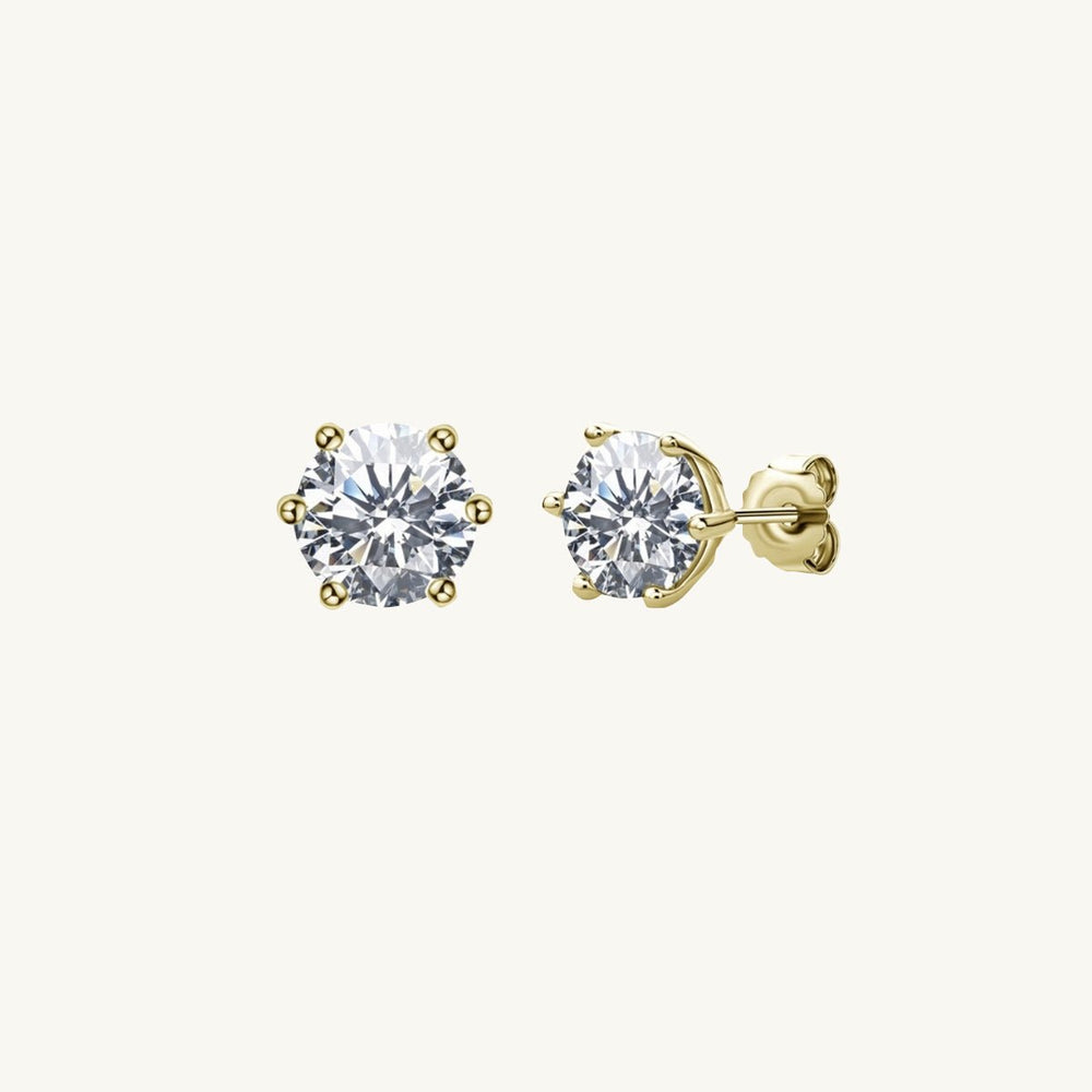 Solitaire Moissanite Stud Earrings 0.5 Carat