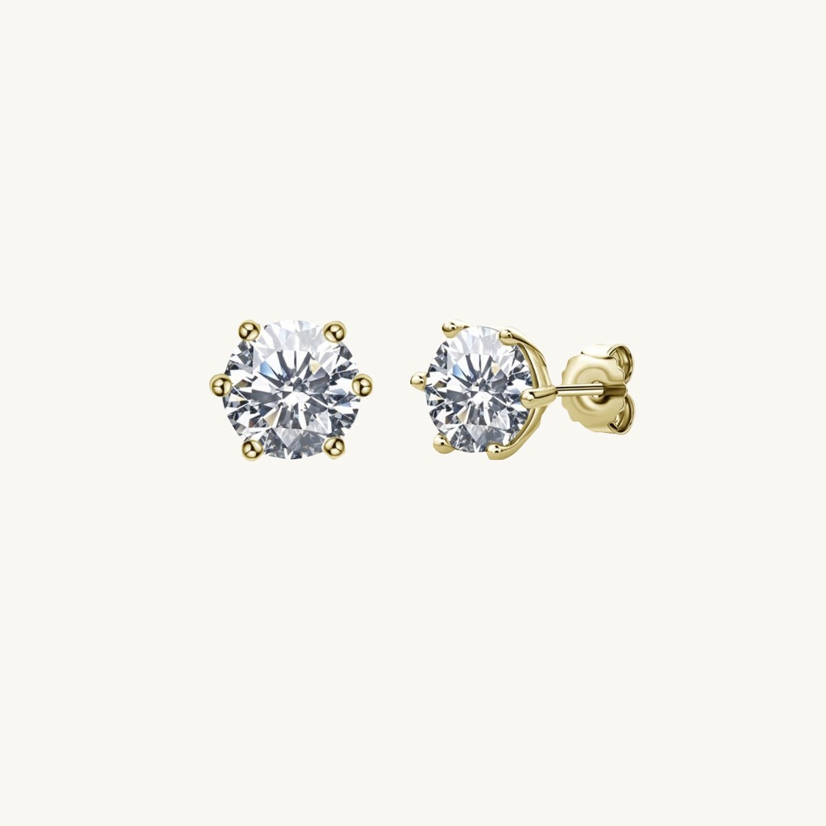 Solitaire Moissanite Stud Earrings 0.5 Carat