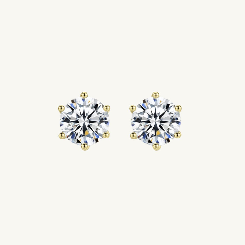 Solitaire Moissanite Stud Earrings 0.5 Carat
