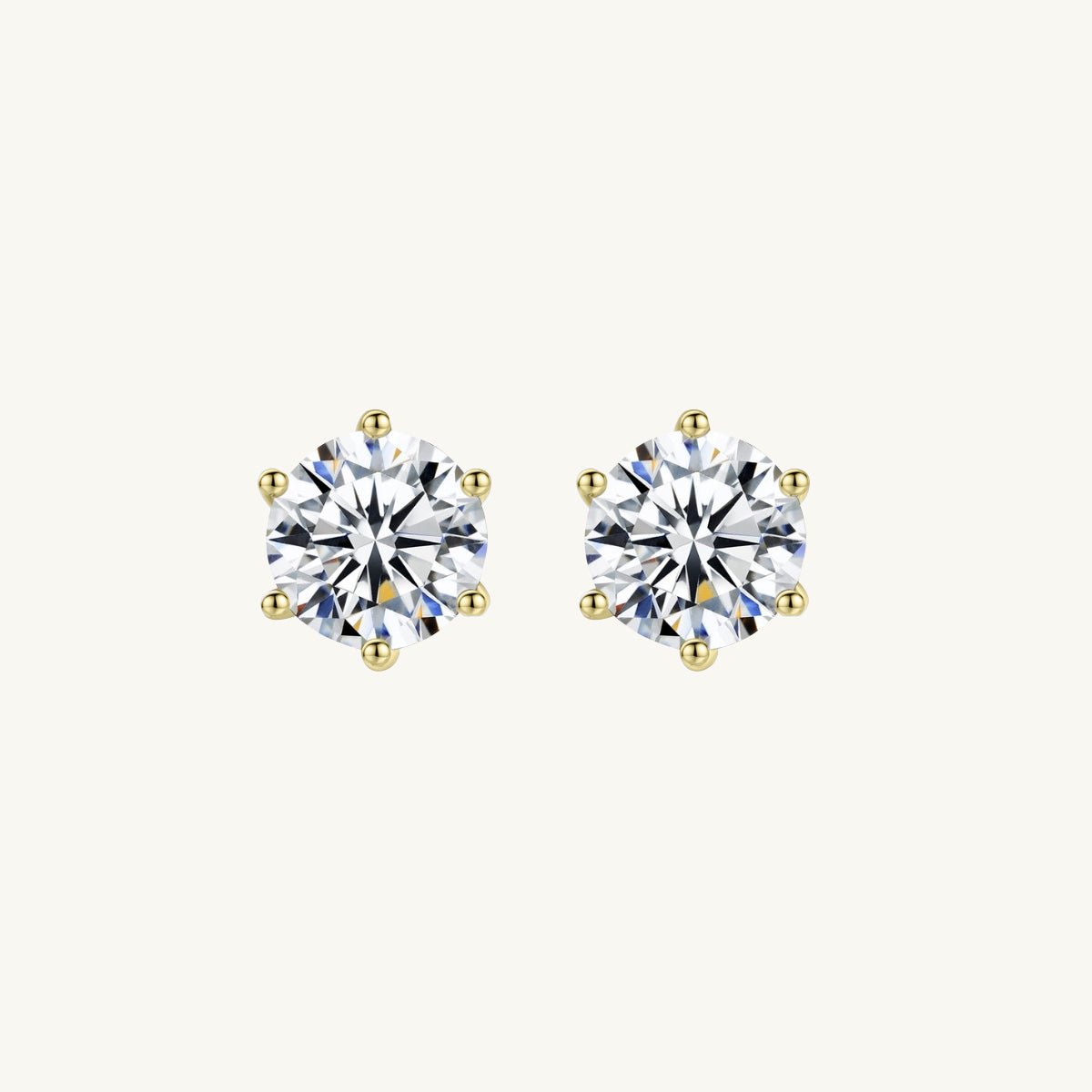 Solitaire Moissanite Stud Earrings 0.5 Carat