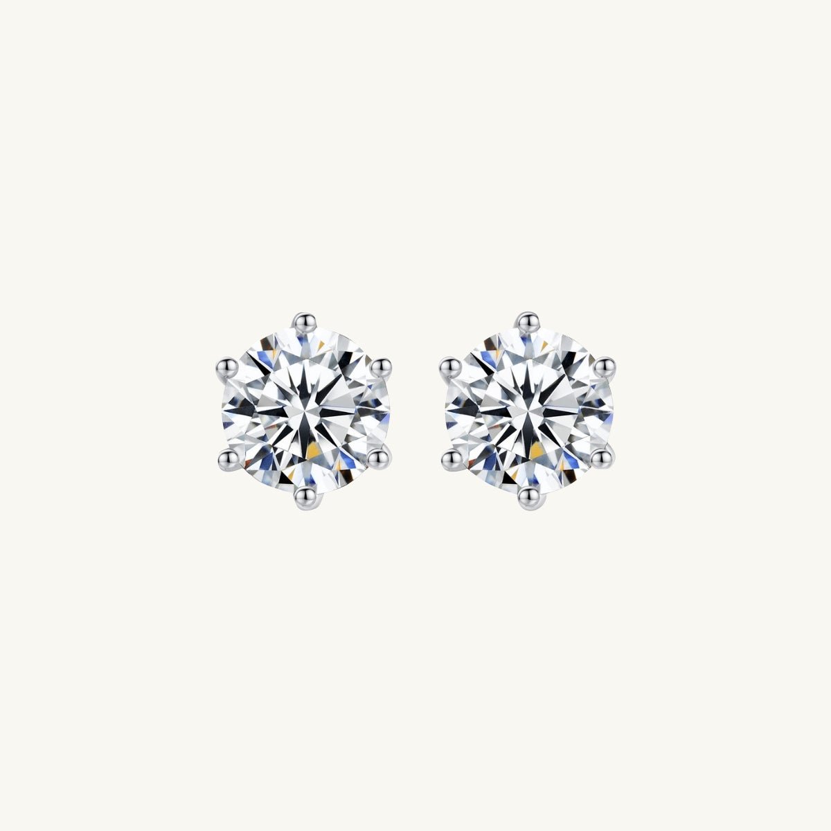 Solitaire Moissanite Stud Earrings 0.5 Carat
