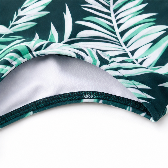 Solmara – High Waisted Tropical Print Swim Set with Boyshort Bottom