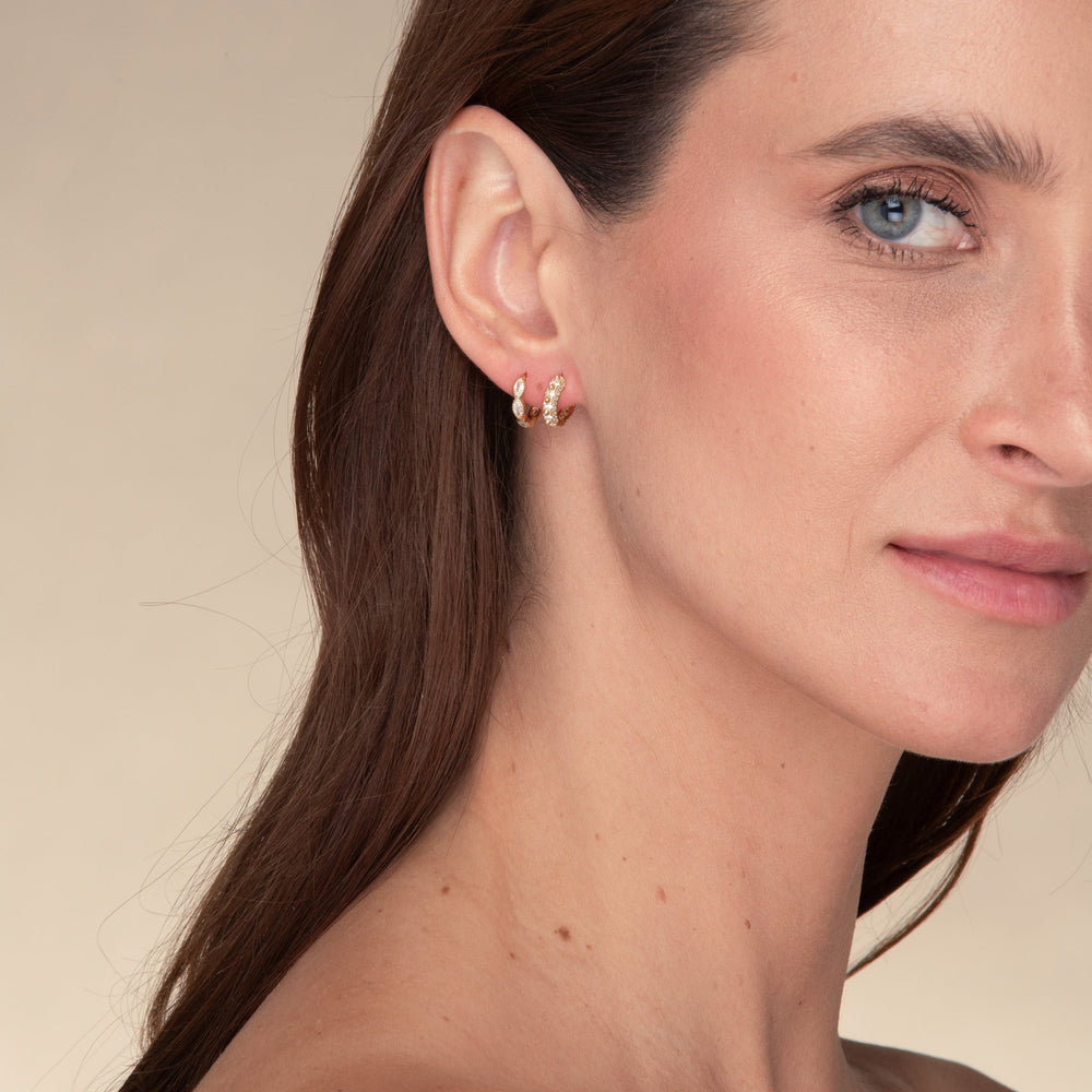 Spike Zirconia Huggie Earrings