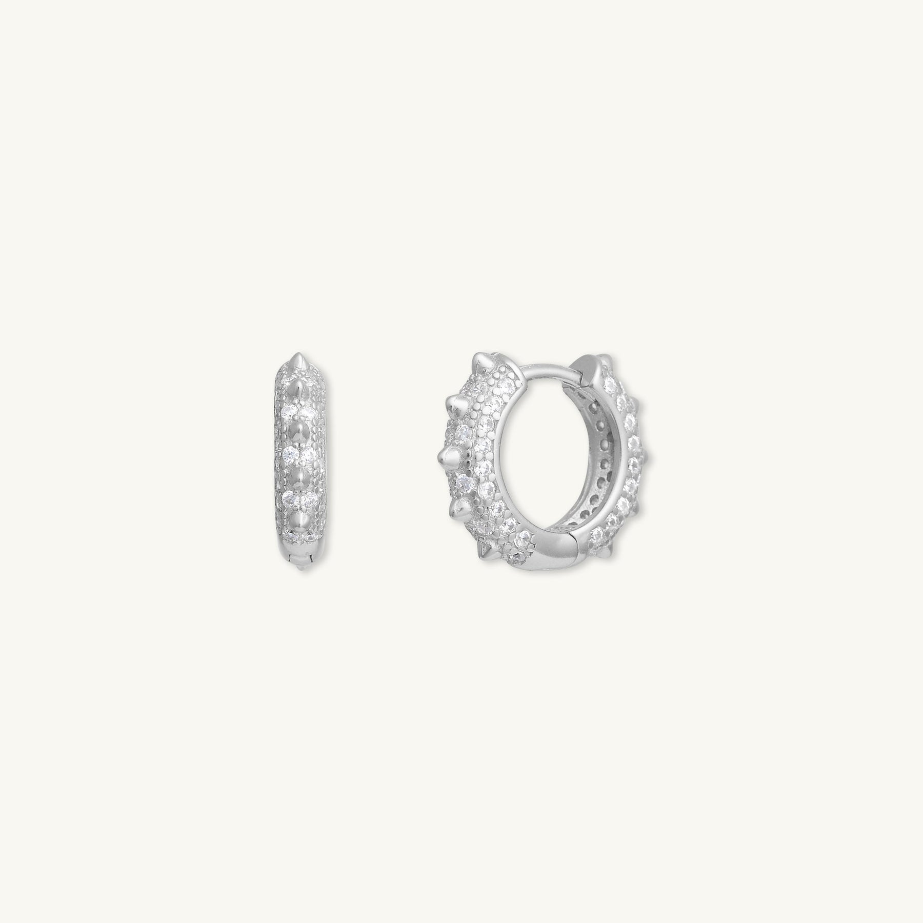 Spike Zirconia Huggie Earrings