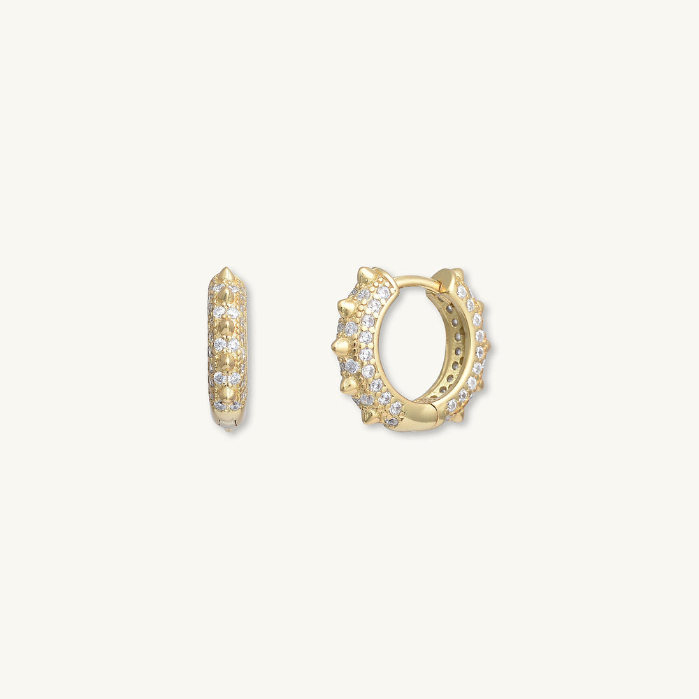Spike Zirconia Huggie Earrings