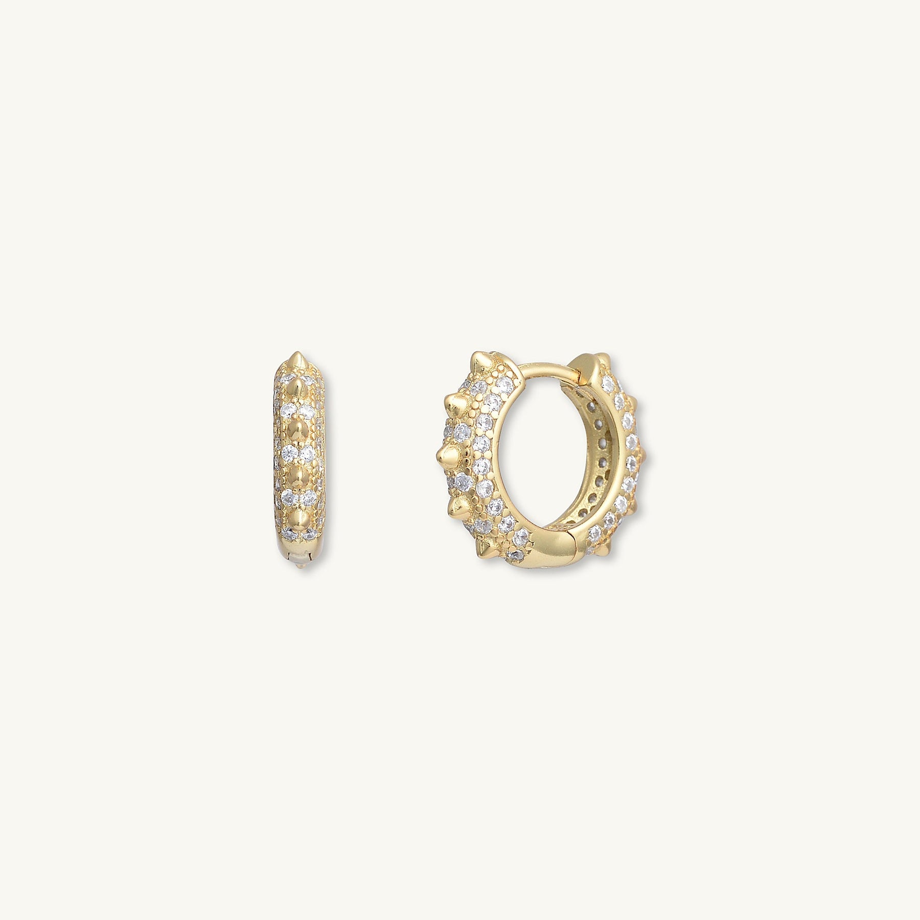 Spike Zirconia Huggie Earrings