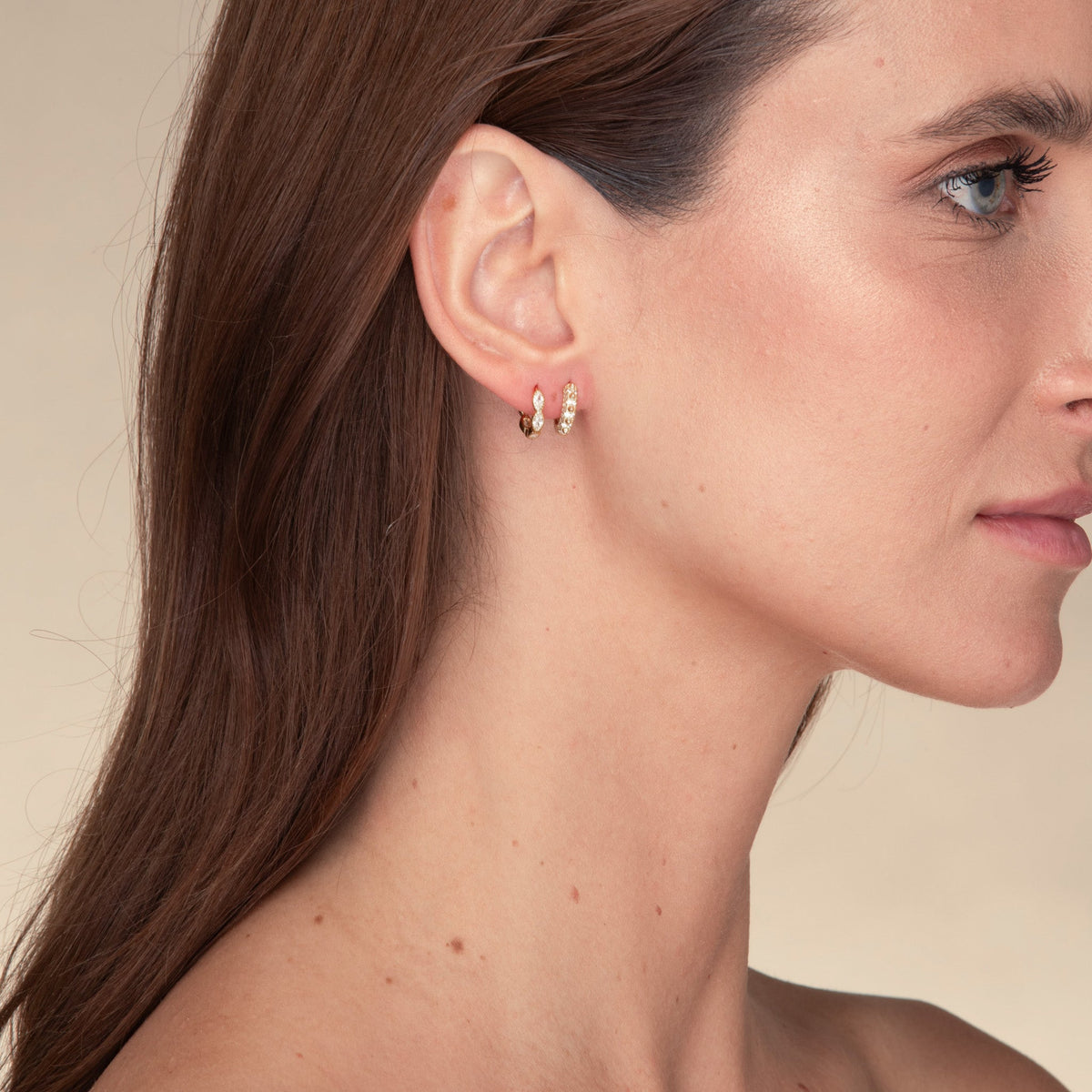 Spike Zirconia Huggie Earrings