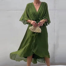 Women's Wrap Dress Aceline – Deep V Neckline and Waist Belt for an Elegant and Flattering Fit