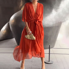 Women's Wrap Dress Aceline – Deep V Neckline and Waist Belt for an Elegant and Flattering Fit