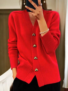 Paulina Women's Vest – Elegant Warm Vest with Heart-Shaped Buttons