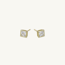 Square Cubic Zirconia Studs