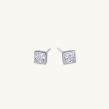 Square Cubic Zirconia Studs