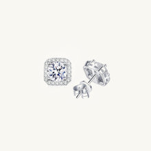 Square Halo Moissanite Stud Earrings 0.5 Carat
