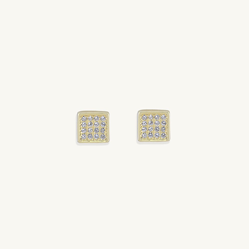 Square Sapphire Stud Earrings