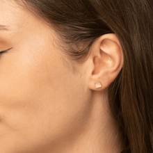 Square Sapphire Stud Earrings